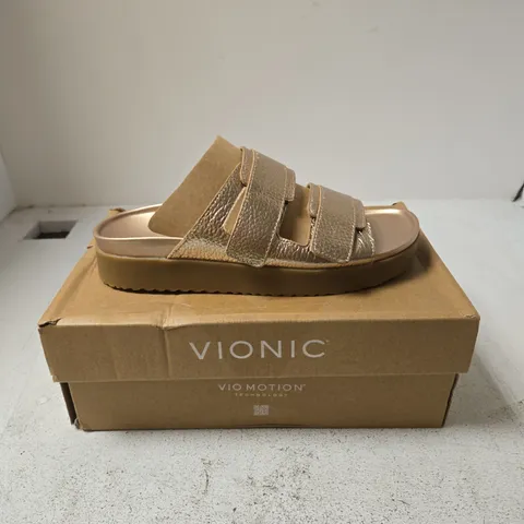 VIONIC RIVIERA BRONZE LEATHER SANDALS – WOMEN'S, UK 6