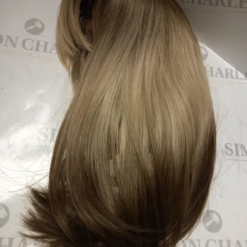 DOUBLE OMBRE ASH BLONDE/MEDIUM BROWN FRINGE STRAIGHT 14" WIG