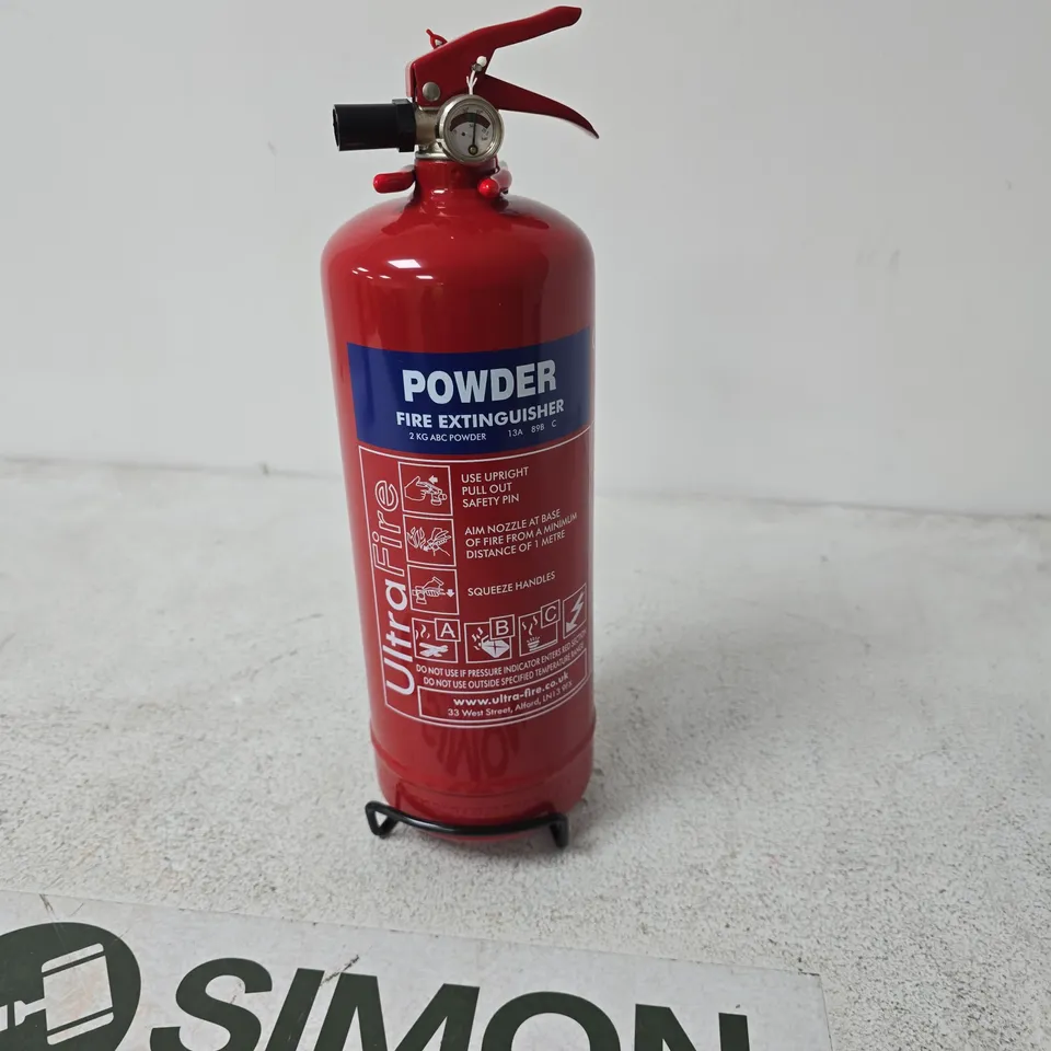 ULTRA FIRE POWDER FIRE EXTINGUISHER, 2KG ABC POWDER, RED