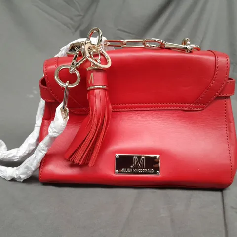 JULIAN MACDONALD RED FAUX LEATHER HANDBAG