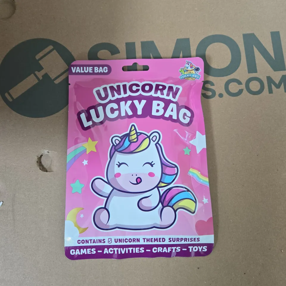 BOX OF APPROXIMATELY 30 UNICORN LUCKY BAGS 