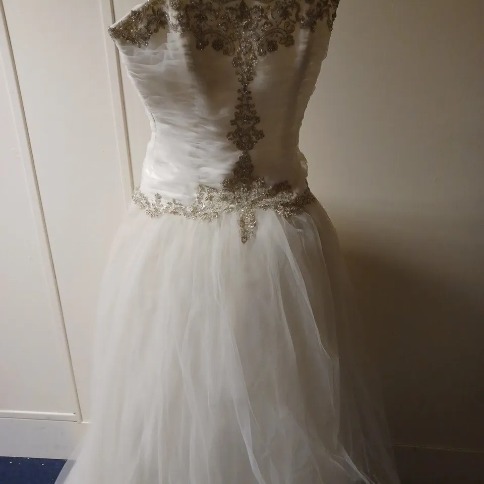 TOM FLOWERS LACE SLEEVELESS EMBROIDERY BRIDAL DRESS - 14