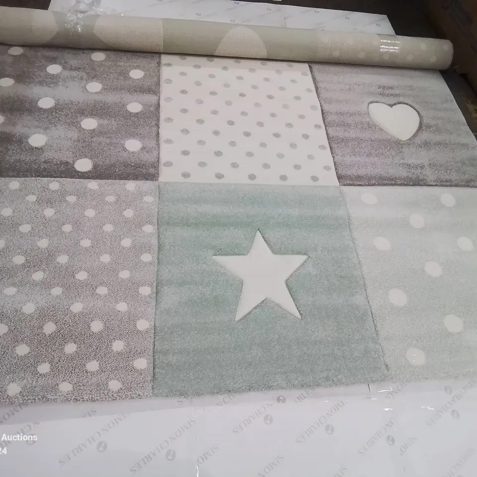 BRAND NEW BAGGED PACO HOME COSMO 339 RUG IN GREEN-GREY PATTERN DESIGN 200X290CM