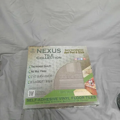 NEXUS TILE COLLECTION SELF-ADHESIVE VINYL FLOOR TILES – 12 X 12 INCHES, 20 TILES, BOXED