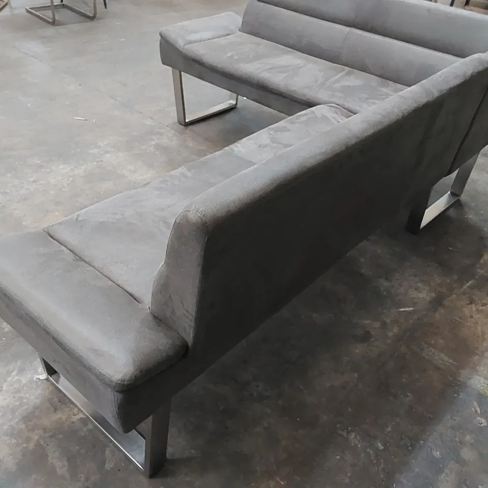 DESIGNER PHOENIX DINING CORNER SOFA - GREY/INDUSTRIAL 