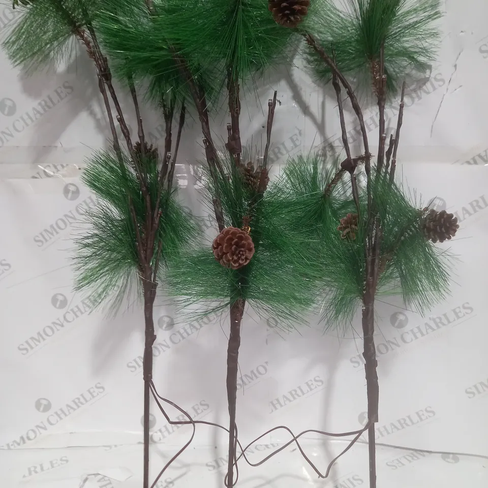 BOXED OUTLET HOME REFLECTIONS SET OF 3 PRE-LIT PINE BRANCHES