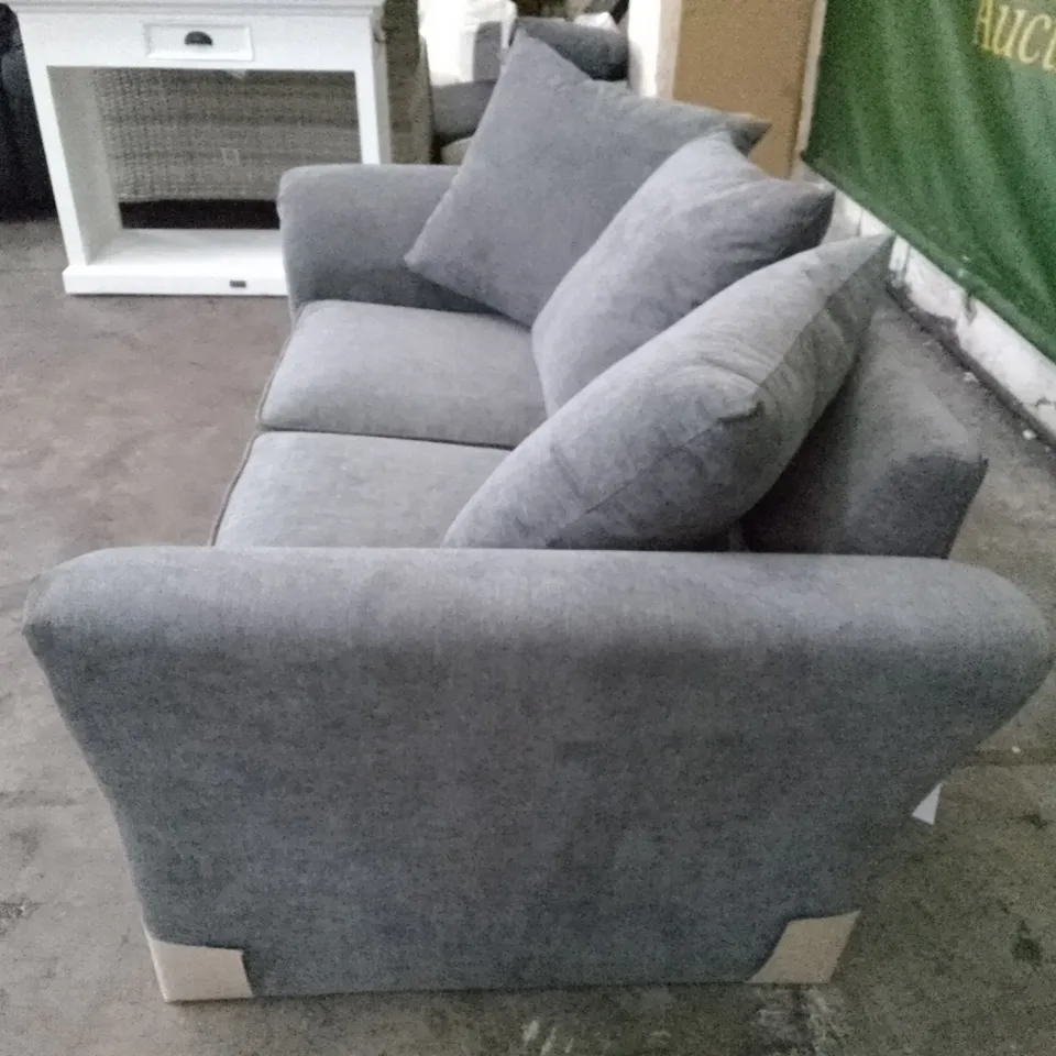 QUALITY DESIGNER 2 SEATER SOFA - DARK GREY FABRIC 