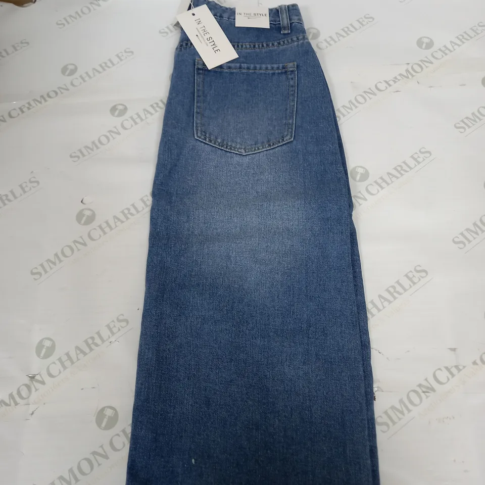 IN THE STYLE SPLIT BLUE DENIM SKIRT SIZE 10