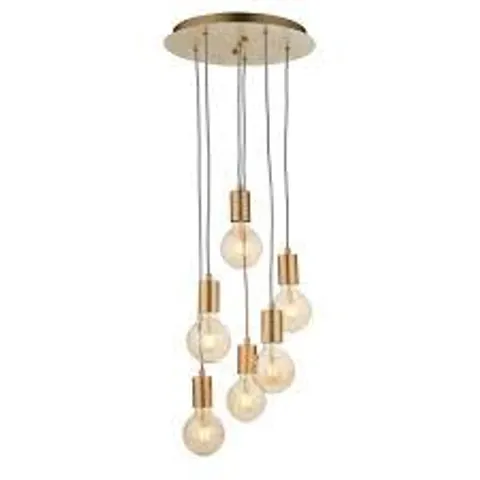 BRAND NEW HOMESDIRECT365 STUDIO 6 LIGHT GOLD PENDANT [SATIN-BRASS]