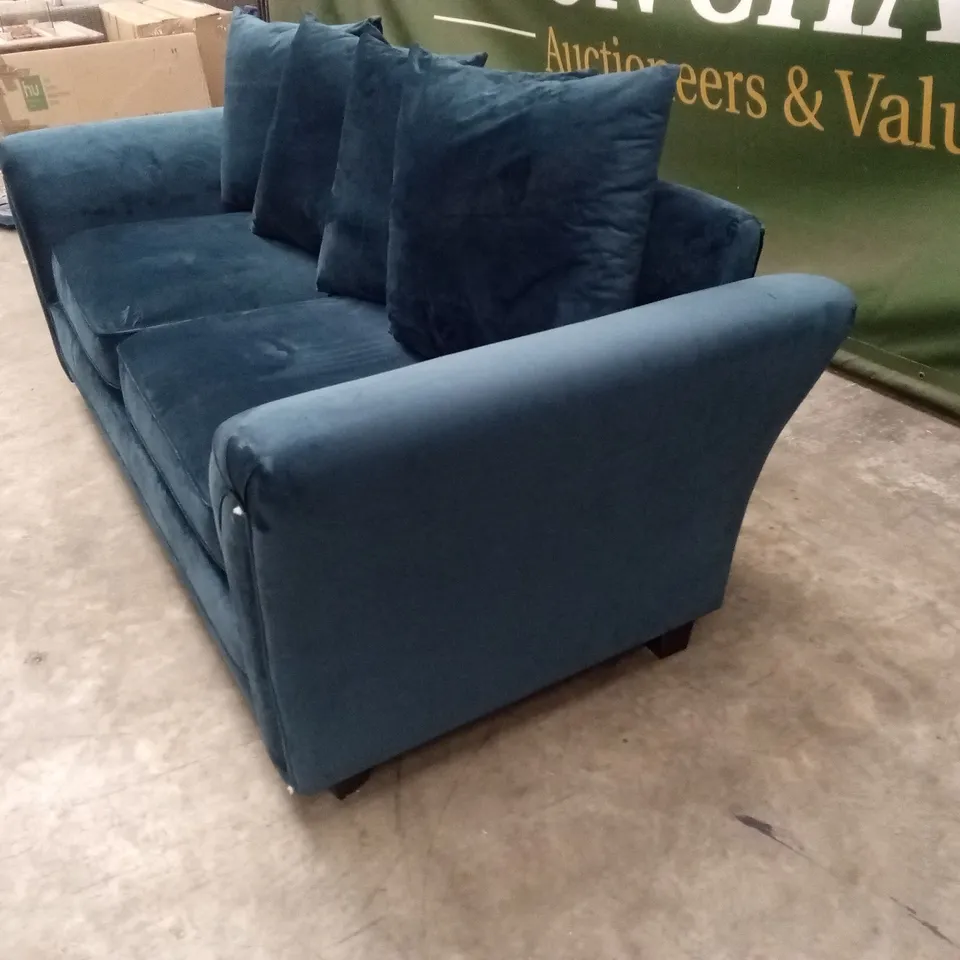 LEILA FABRIC 3 SEATER SOFA - NAVY RRP £649