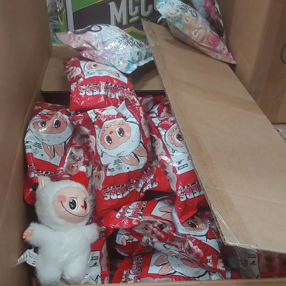 PALLET CONTAINING A VERY LARGE QUANTITY OF ASSORTED LABUBU DOLLS, USB MAIN PLUGS, BUTTERKIST AIR FRESHENERS ECT
