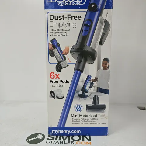 HENRY QUICK PET DUST-FREE EMPTYING VACUUM KIT – BOXED