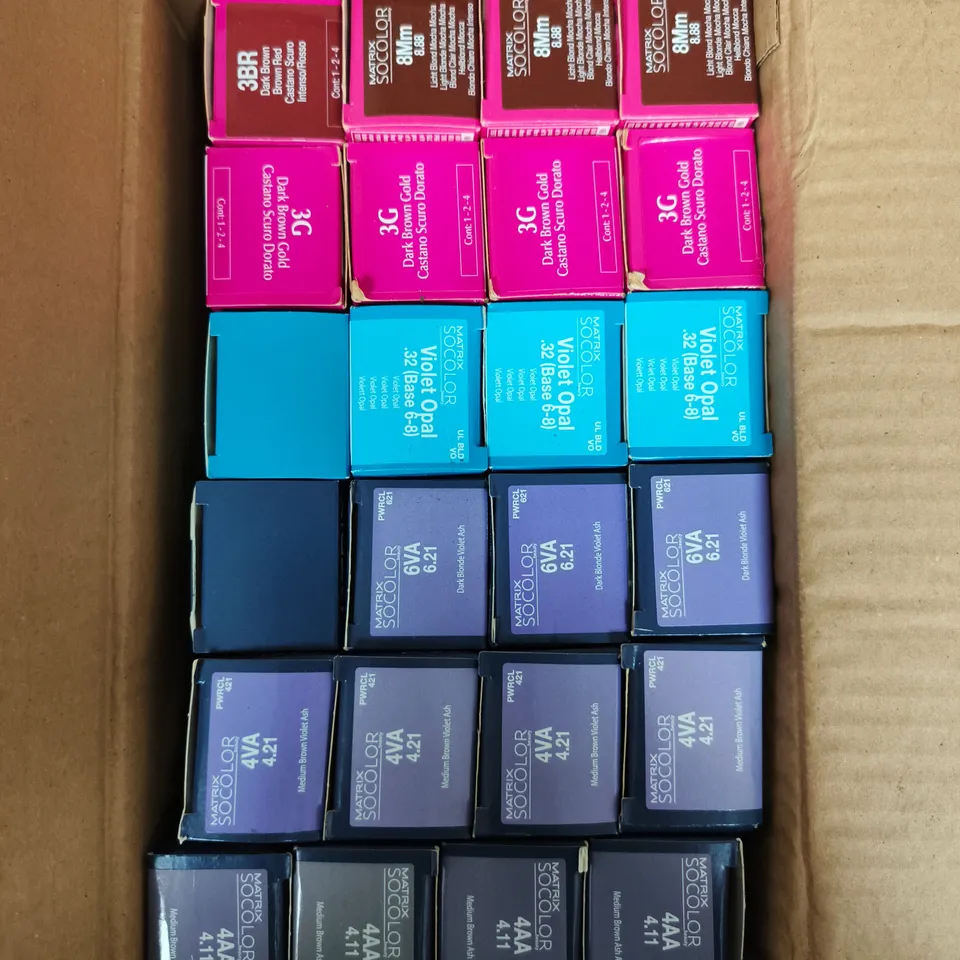 APPROXIMATELY 20 ASSORTED MATRIX SO COLOUR BEAUTY HAIR COLOURS 
