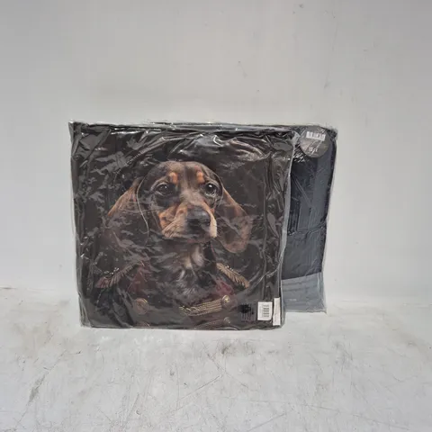LOT OF 16 AS NEW TOP DOG DASCHHUND THEMED FILLED CUSHIONS - 45X45CM