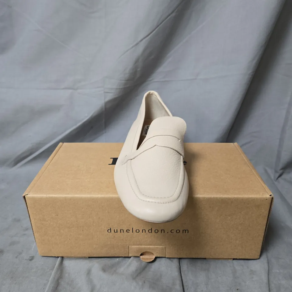 DUNE LONDON CREAM LEATHER LOAFERS – UK 6 (EU 39)