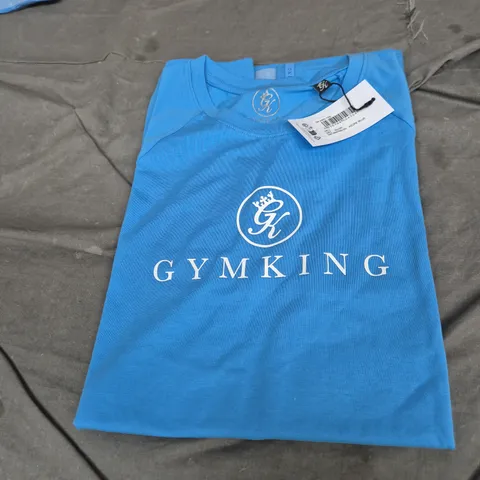 GYMKING BLUE T-SHIRT WITH CHEST LOGO – MEN'S CLOTHING