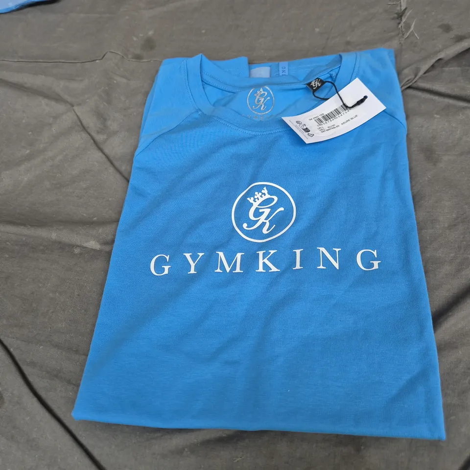 GYMKING BLUE T-SHIRT WITH CHEST LOGO – MEN'S CLOTHING