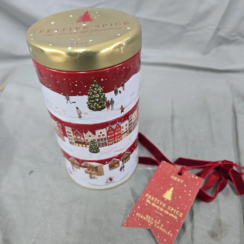 NEXT FESTIVE SPICE SCENTED CANDLES 