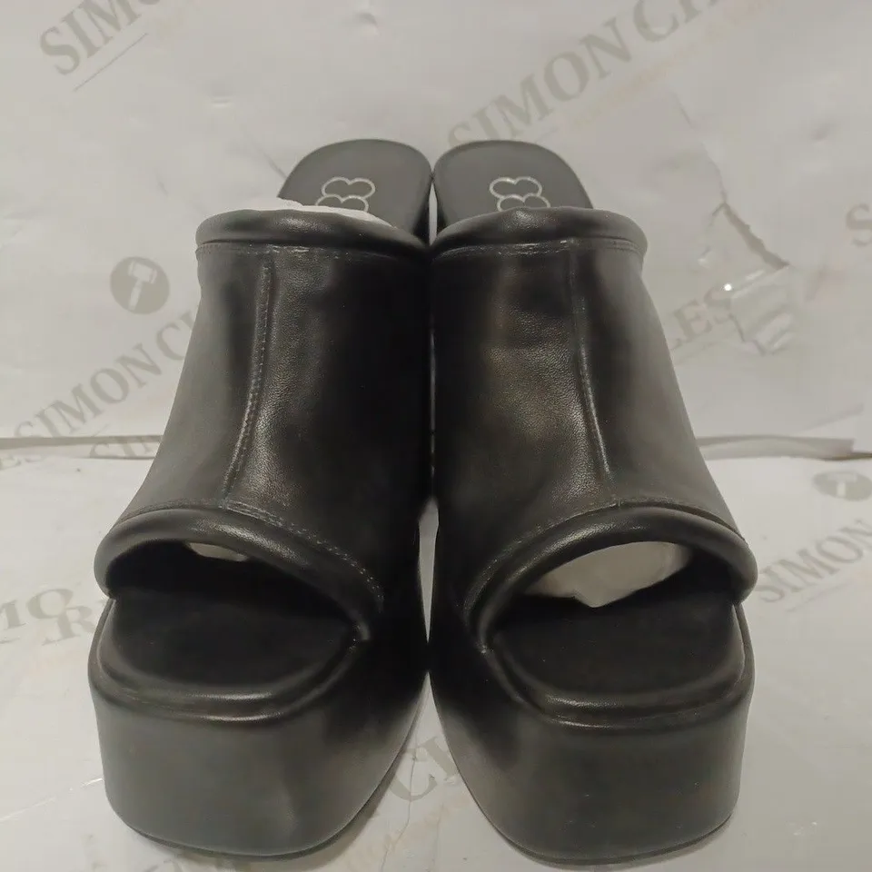 PAIR OF KOI DESIGNER VEGAN PLATFORM HEELED SLIP ON SHOES IN BLACK - SIZE 5