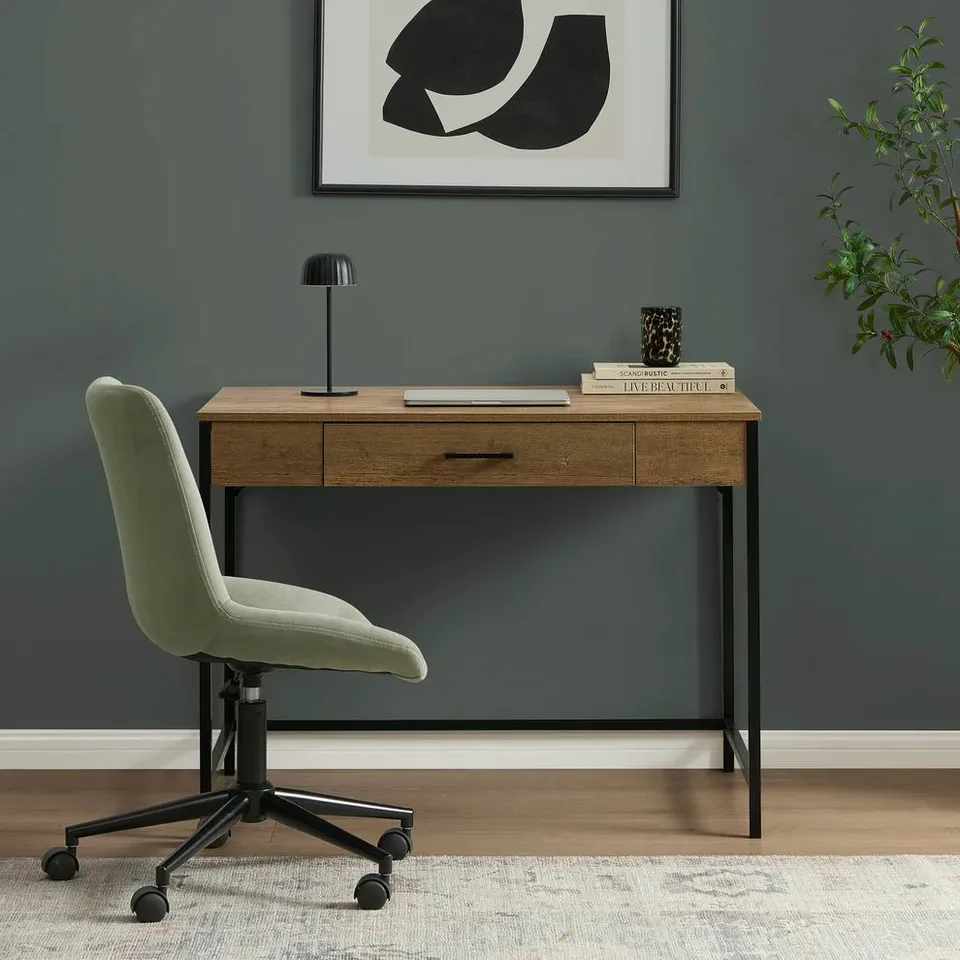 BOXED DUSK RILEY DESK WITH DRAWER - MANGO WOOD (1 BOX)