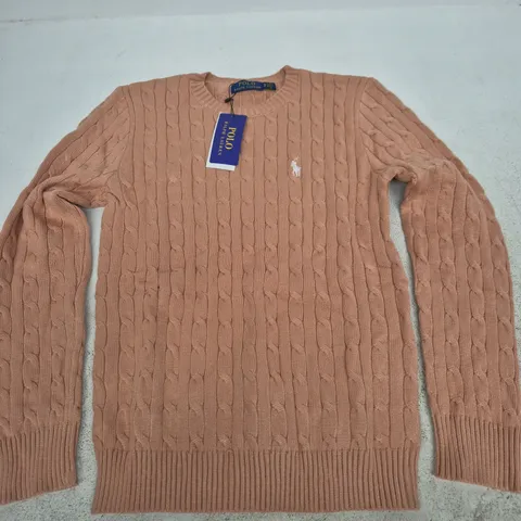 POLO RALPH LAUREN KNIT SWEATER β NUDE - SMALL
