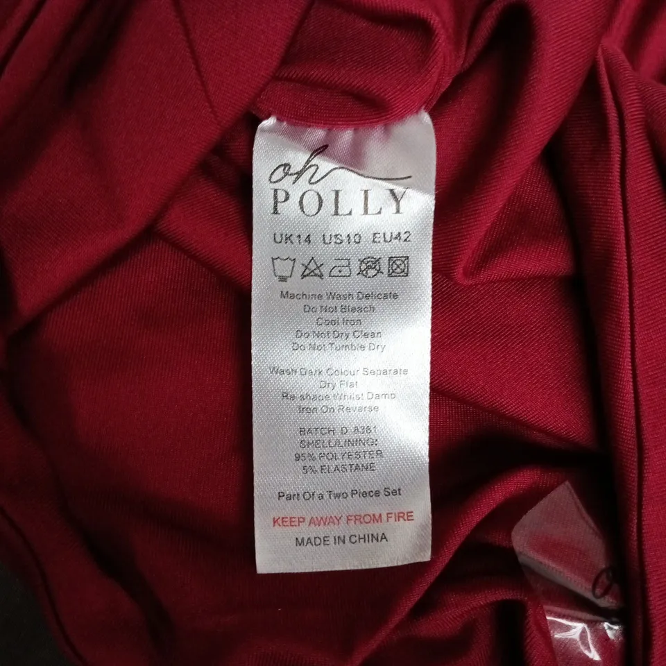 OH POLLY RED BIKINI BOTTOM – UK 14