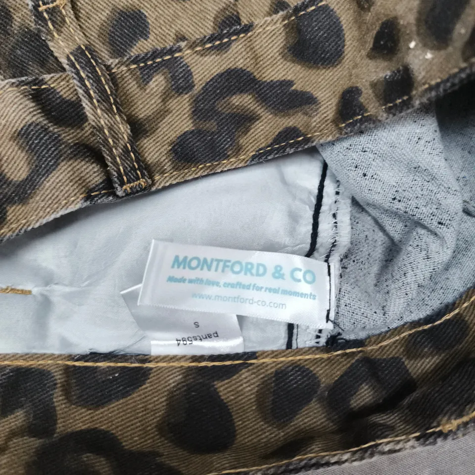 MONTFORD & CO LEOPARD PRINT WOMEN'S TROUSERS - SIZE S