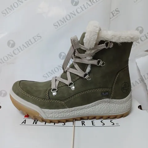 BOXED RIEKER ANTISTRESS HIKING BOOTS, KHAKI - SIZE 6