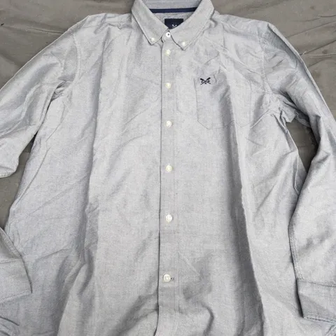 CREW CLOTHING COMPANY CLASSIC FIT CREW CLASSIC OXFORD SHIRT IN GREY - LARGE