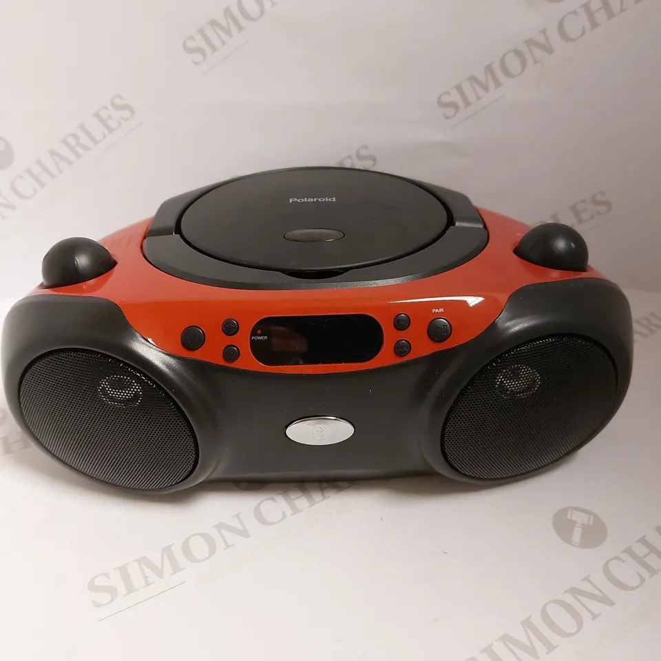POLAROID BLUETOOTH CD BOOMBOX BLACK/RED