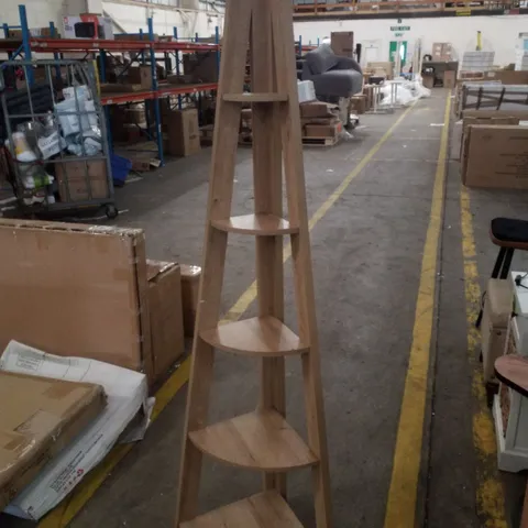 YARELI CORNER BOOKCASE - OAK