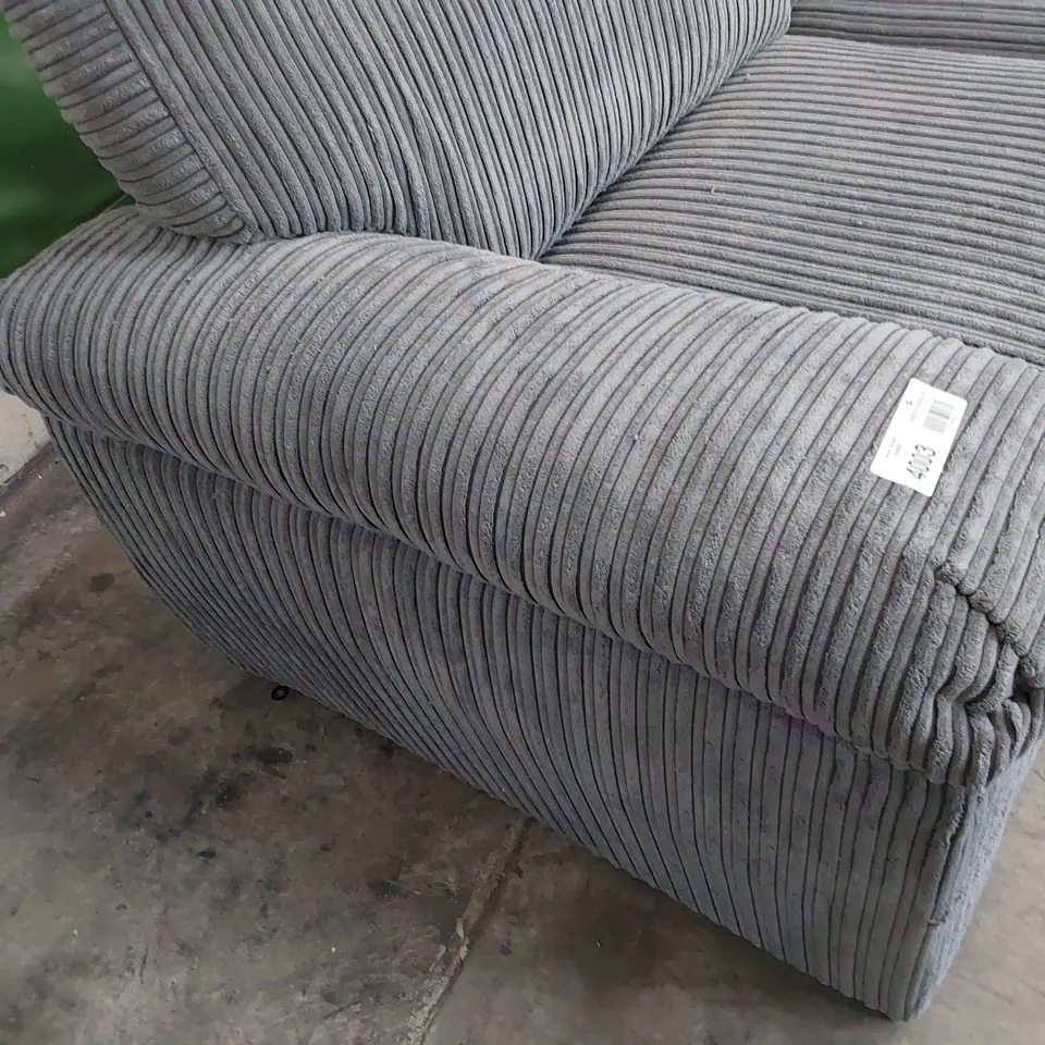 DESIGNER THREE SEATER SOFA GREY JUMBO CHORD 