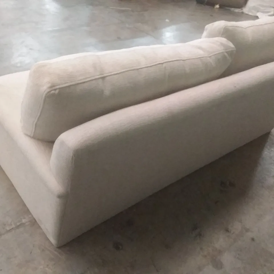 DESIGNER LOUNGE CO EGG SHELL FABRIC 2 SEATER SOFA