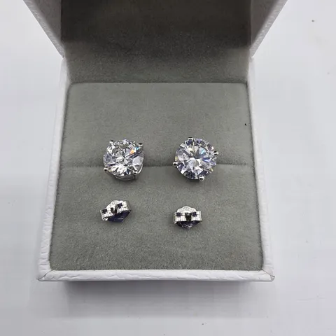 PLATINUM STUD EARRINGS SET WITH LAB GROWN DIAMONDS WEIGHING +-4.06CT