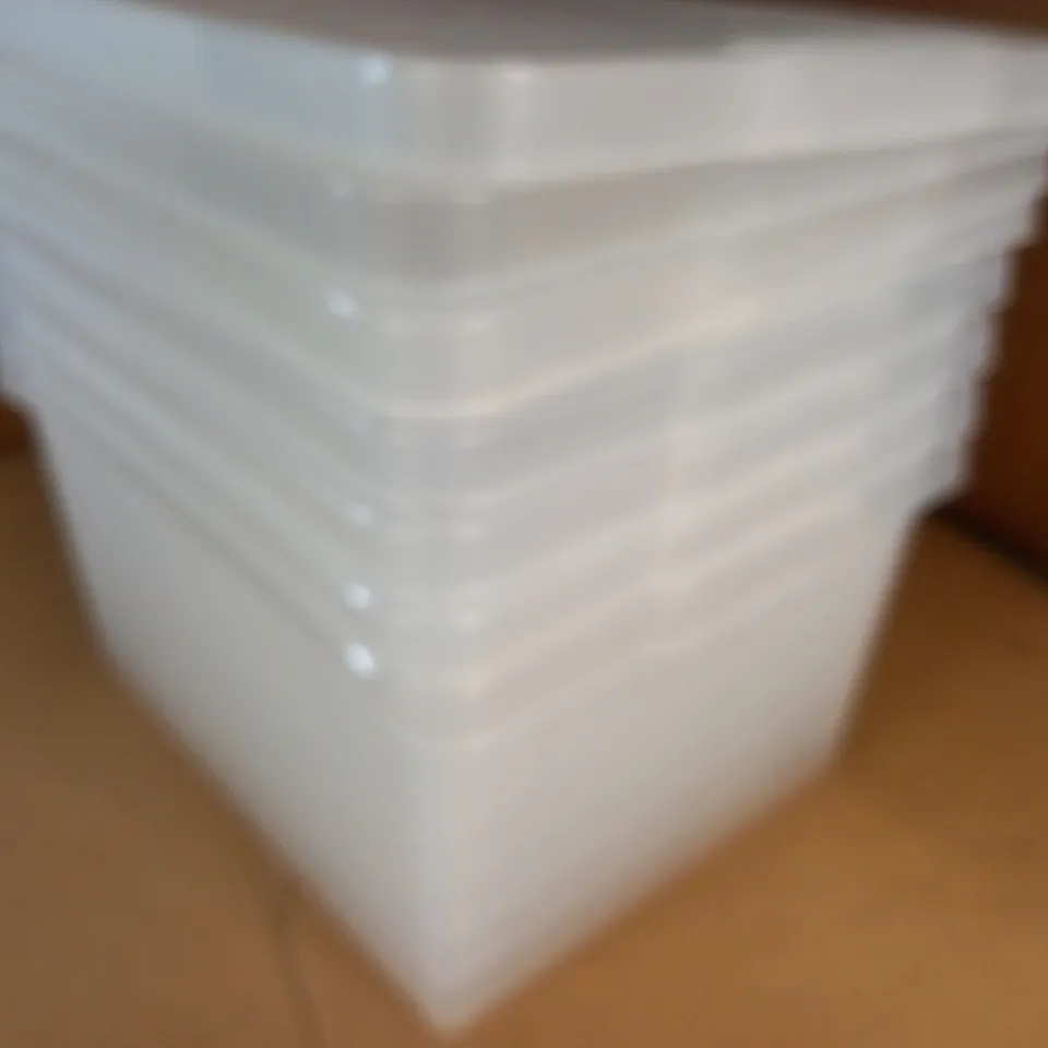 LOT OF 5 27L STORAGE BOXES WITH LIDS