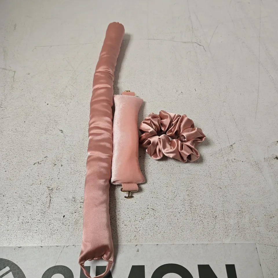 ETERNAL MUSE PINK SATIN HEATLESS CURLER WITH SCRUNCHIE, IN FLORAL GIFT BOX 