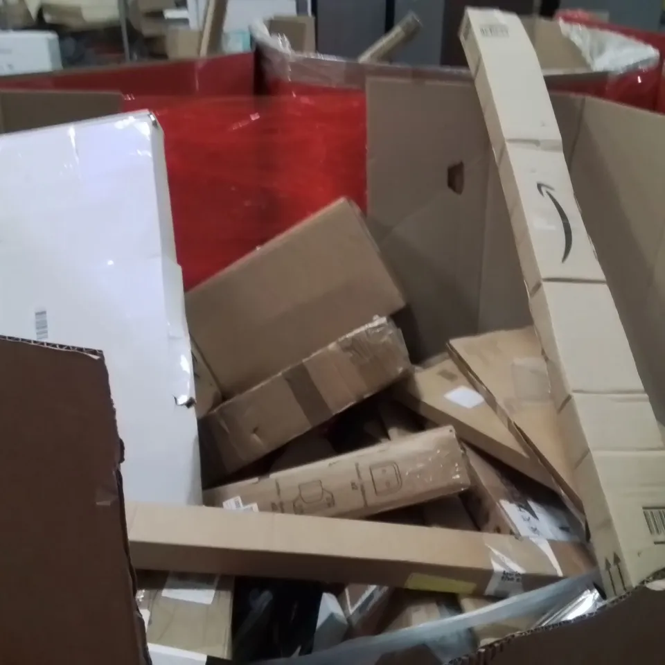 PALLET OF ASSORTED HOUSEHOLD GOODS AND PRODUCTS TO INCLUDE;PICTURE FRAME,RETRACTABLE SAFETY GATE,PIANO BENCH