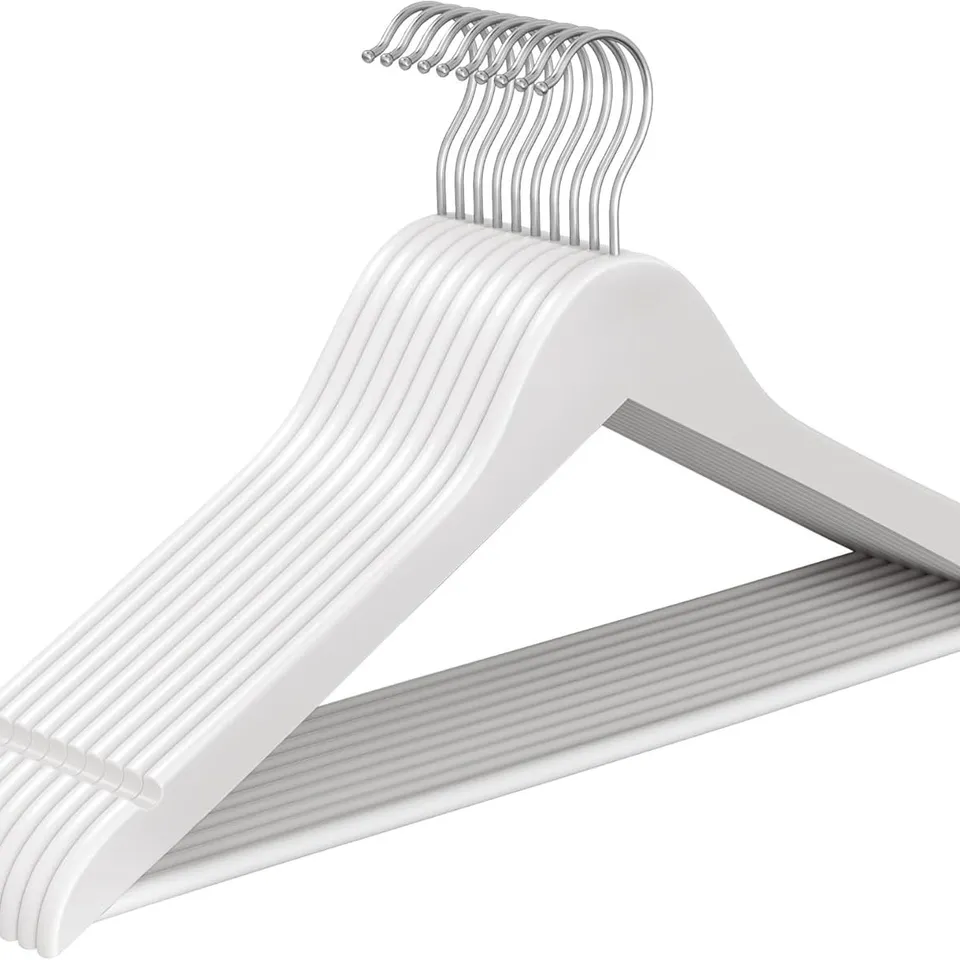 BOXED SONGMICS WOODEN HANGERS, PACK OF 10