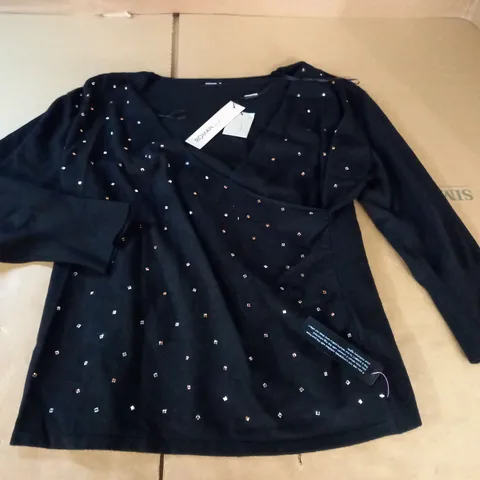 ROMAN WRAP HOTFIX JUMPER IN BLACK - 18