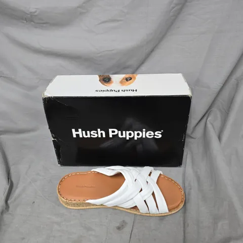 HUSH PUPPIES WOMEN'S WHITE CROSS-STRAP SANDALS – BOXED - SIZE EUR 42