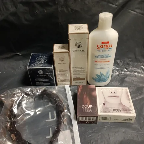 APPROXIMATELY 15 ASSORTED HEALTH & BEAUTY PRODUCTS TO INCLUDE CANTU CONDITIONER, YOUTHOLOGY FACIAL CLEANSER, HAIR BAND ETC