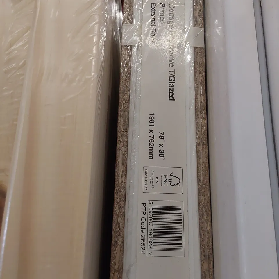 COTTAGE DECORATIVE T/GLAZED PRIMED EXTERIOR DOOR 1981 × 762mm