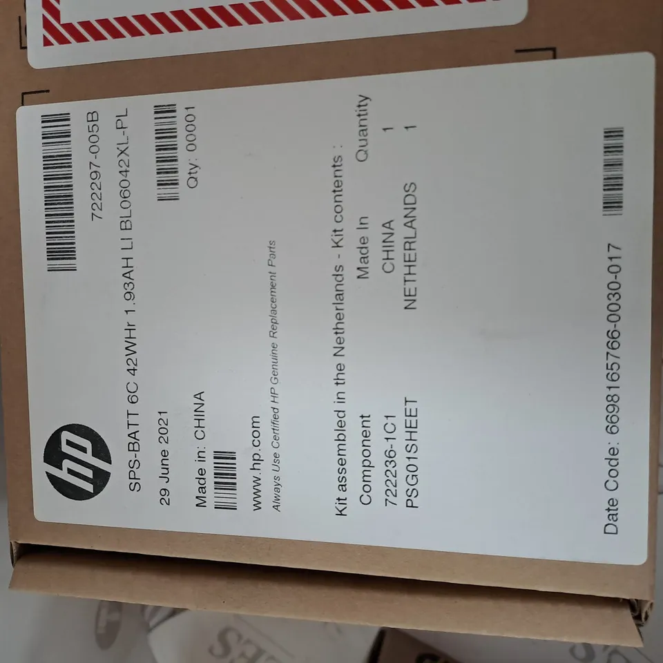 FIVE BOXED BRAND NEW HP SPS-RECHARGABLE BATTERIES 722236-1C1