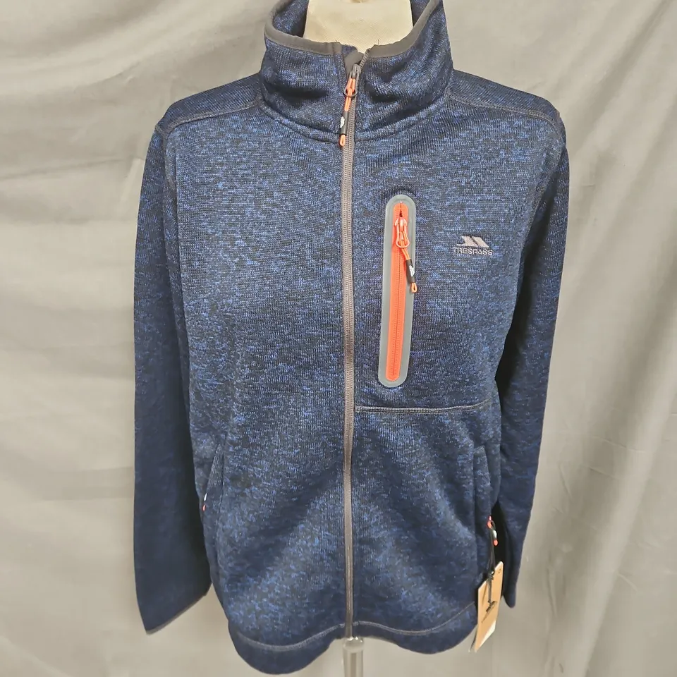 TRESPASS BINGHAM FLEECE IN NAVY MARL SIZE M