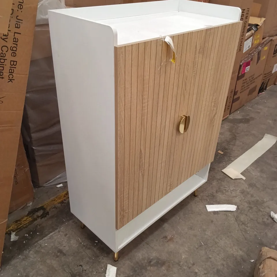 SHOE CABINET - WHITE/NATURAL