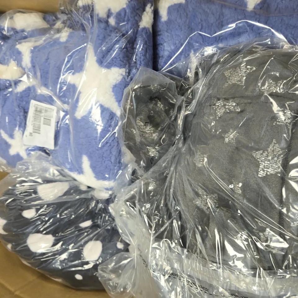 BOX OF APROX 8 ASSORTED CLOTHING AND HOUSEHOLD ITEMS IN VARIOUS STYLES. SIZES, AND COLOURS - COLLECTION ONLY