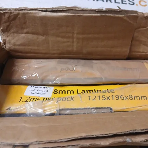 LAMINATE FLOORING – 8MM, MODERN WHITE, 2 PACKS , 1215X196X8MM