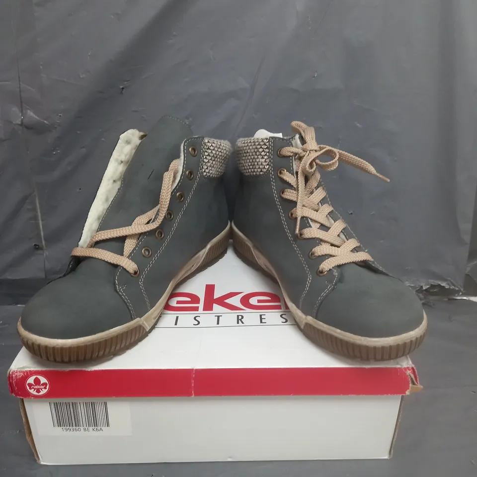 RIEKER ANTI-STRESS HIGH TOP TRAINERS BLUE SIZE 6.5