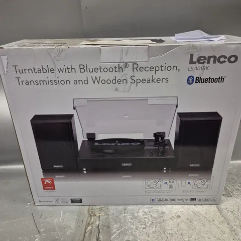 BOXED LENCO BLUETOOTH TURNTABLE WITH SPEAKERS LS-101BK