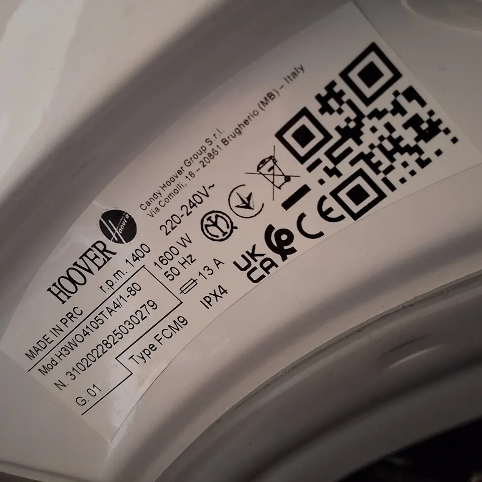 HOOVER H-WASH 300 H3WO4105TA4/1-80 WIFI-ENABLED 10 KG 1400 SPIN WASHING MACHINE - WHITE